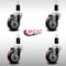 Service Caster 3.5'' SS Maroon Poly Wheel Swivel 1-3/8'' Expanding Stem Caster Set, 4PK SCC-SSEX20S3514-PPUB-MRN-138-4 - alternate 4